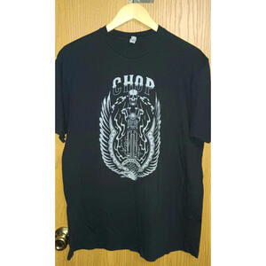 Next Level Tshirt Mens Size XL Black Skeleton On Motorcycle "Chop...